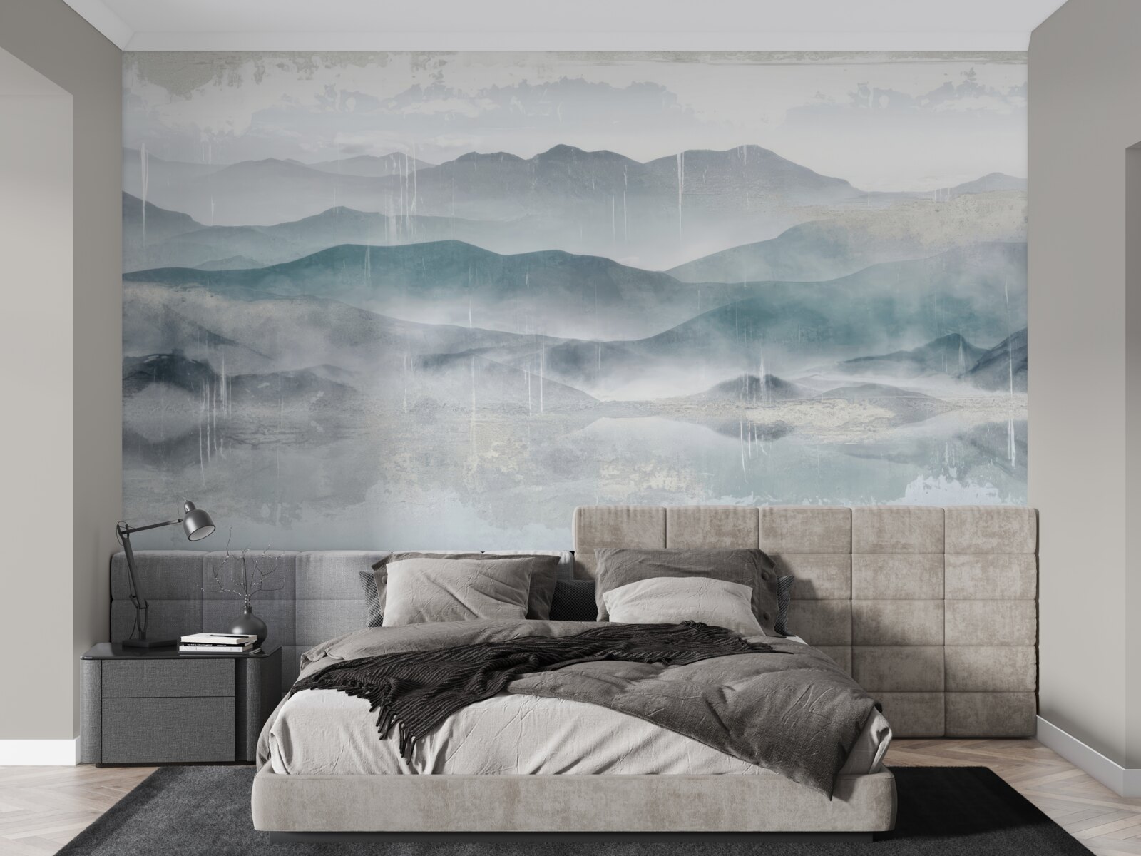 Fototapet contururile neclare ale munților