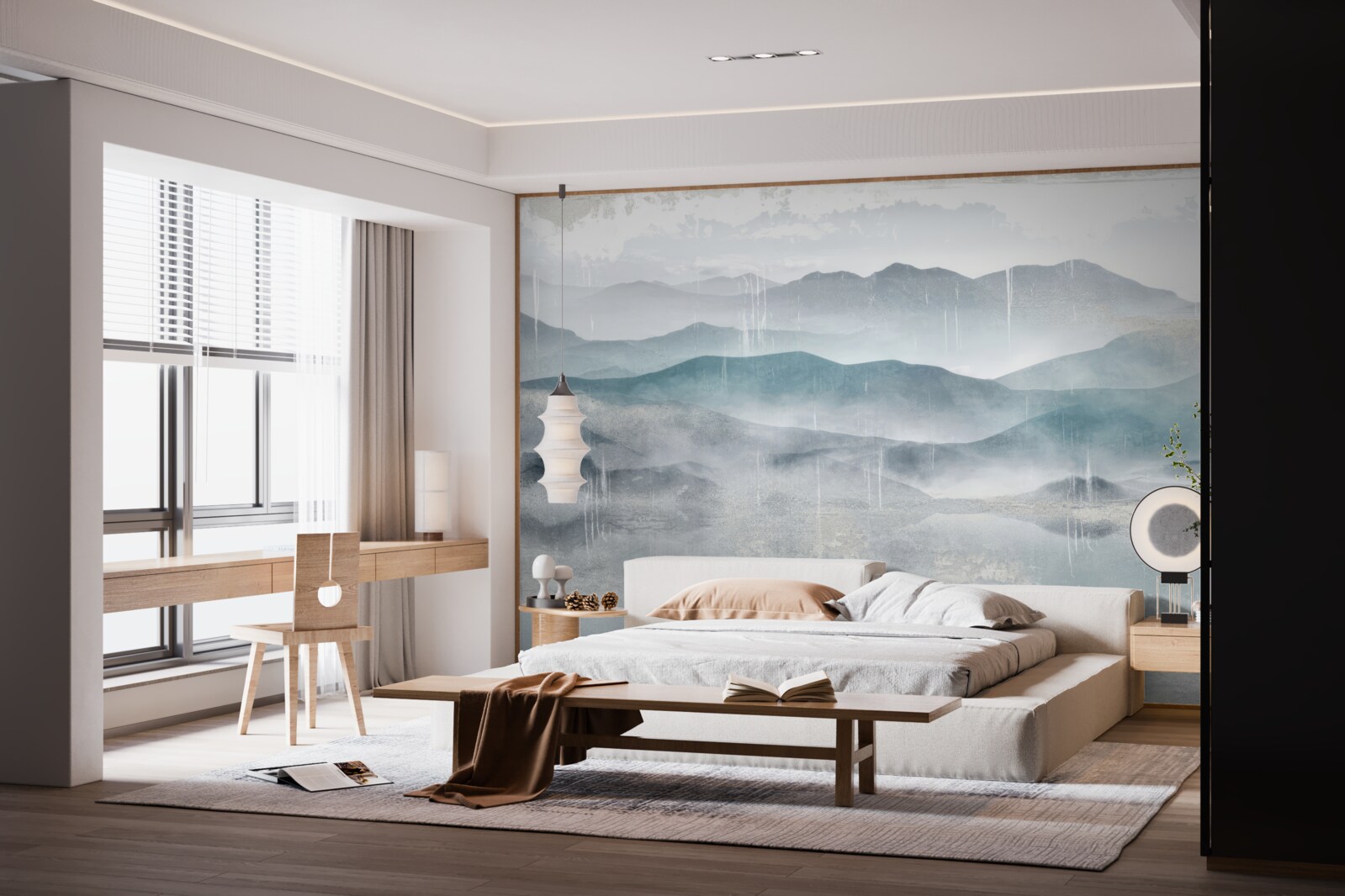 Fototapet contururile neclare ale munților