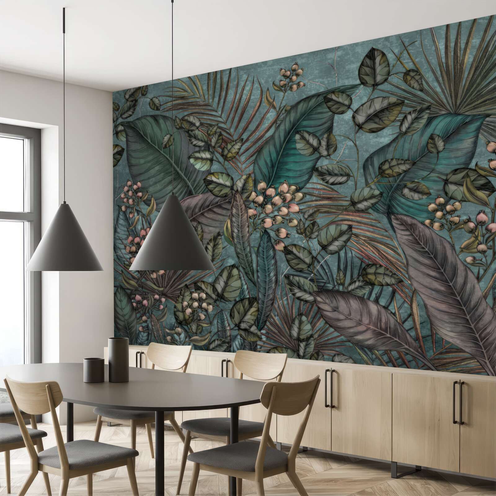 Fototapet fundal de frunze întunecate