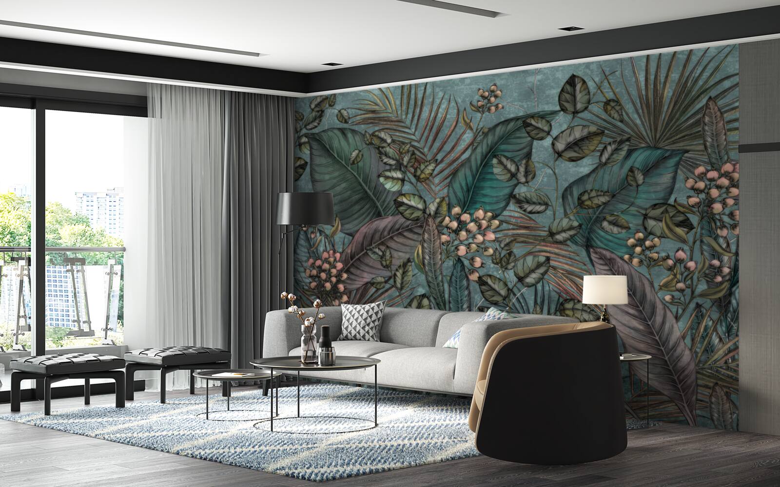 Fototapet fundal de frunze întunecate