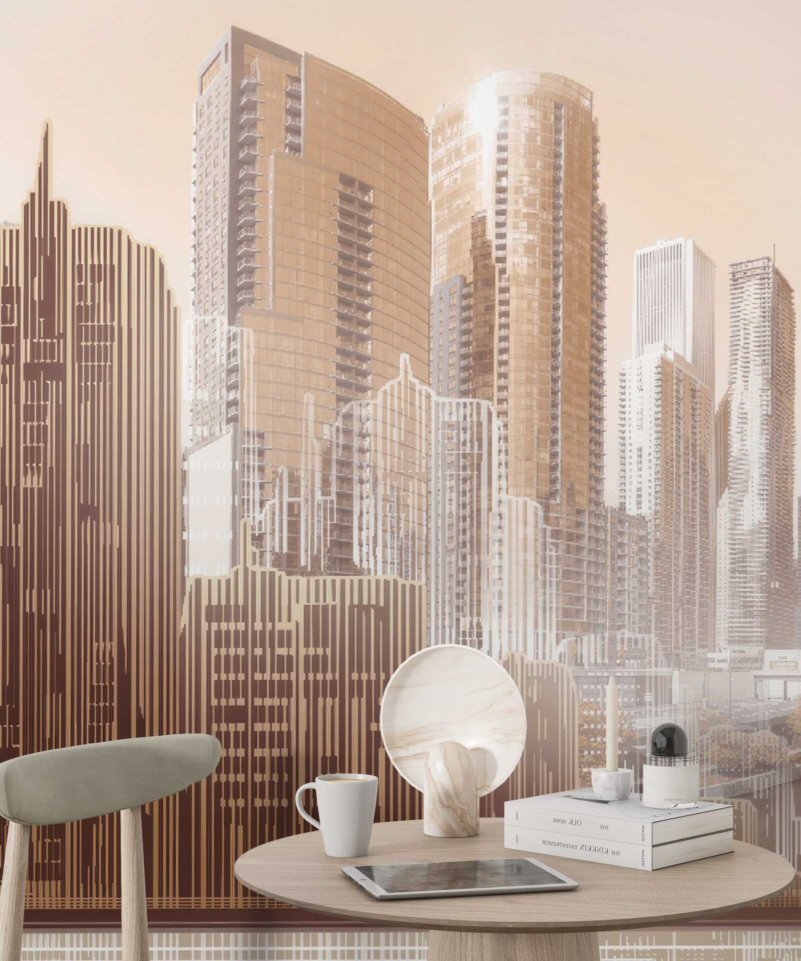 Fototapet contururi ale clădirilor cu mai multe etaje