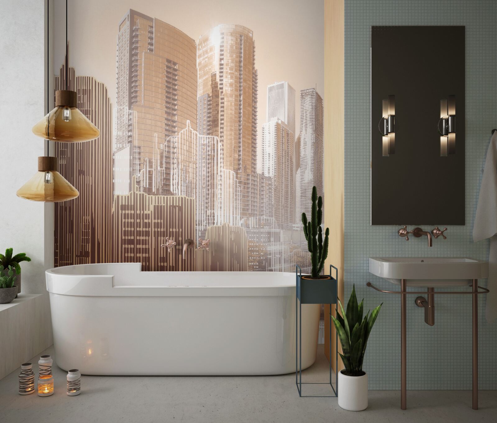 Fototapet contururi ale clădirilor cu mai multe etaje