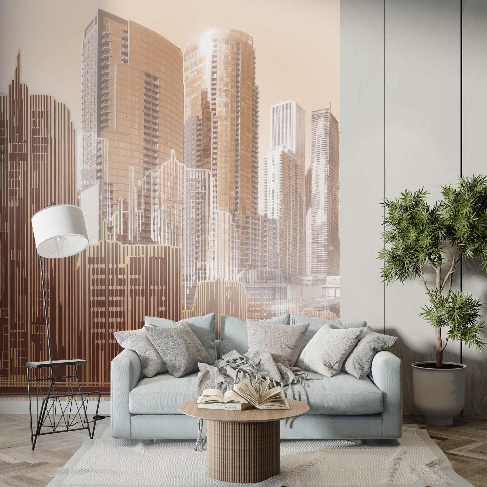 Fototapet contururi ale clădirilor cu mai multe etaje