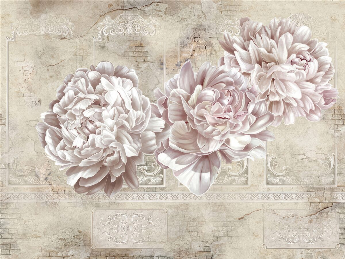 Fototapet bujori mari luminoase