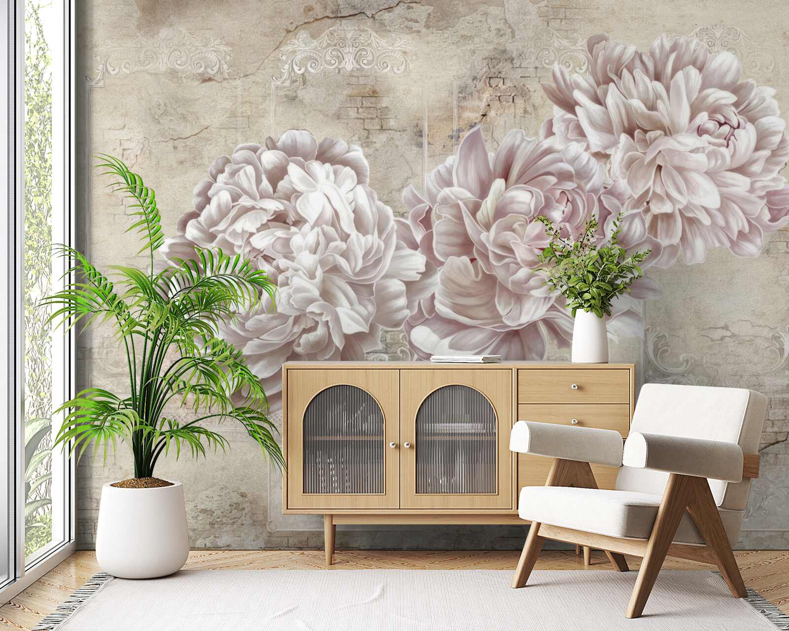 Fototapet bujori mari luminoase