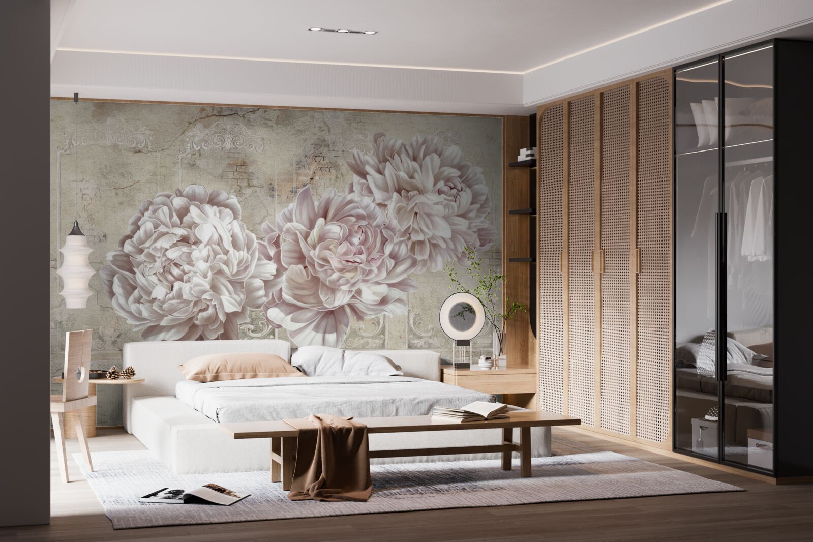 Fototapet bujori mari luminoase