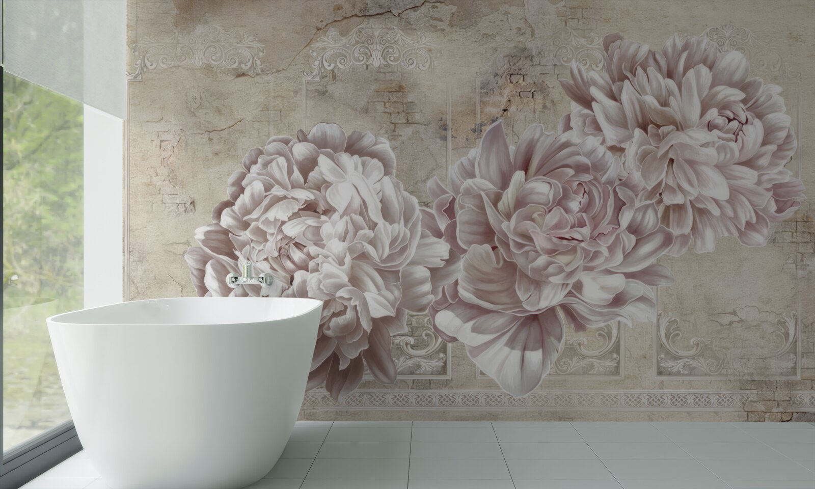 Fototapet bujori mari luminoase