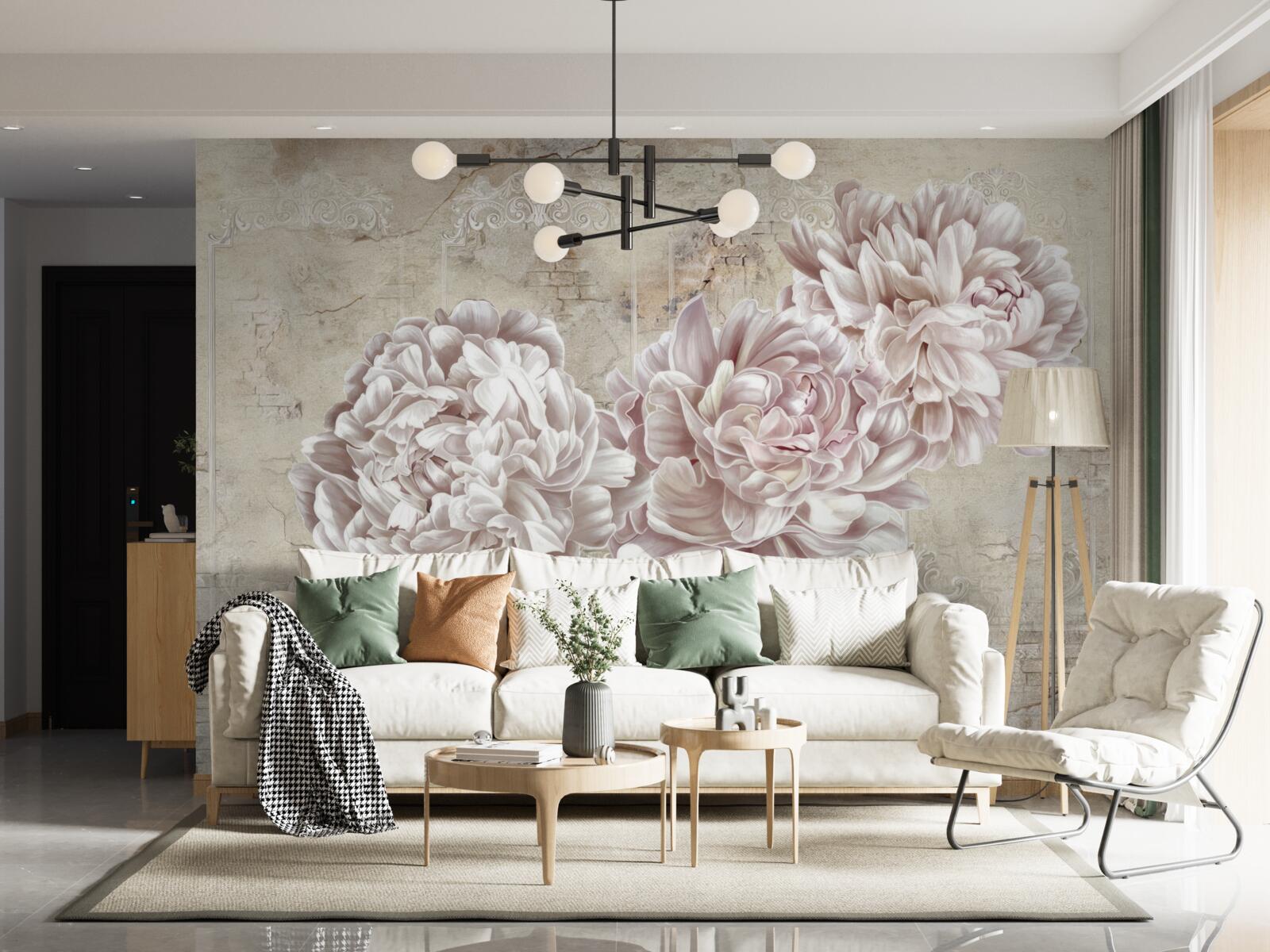 Fototapet bujori mari luminoase