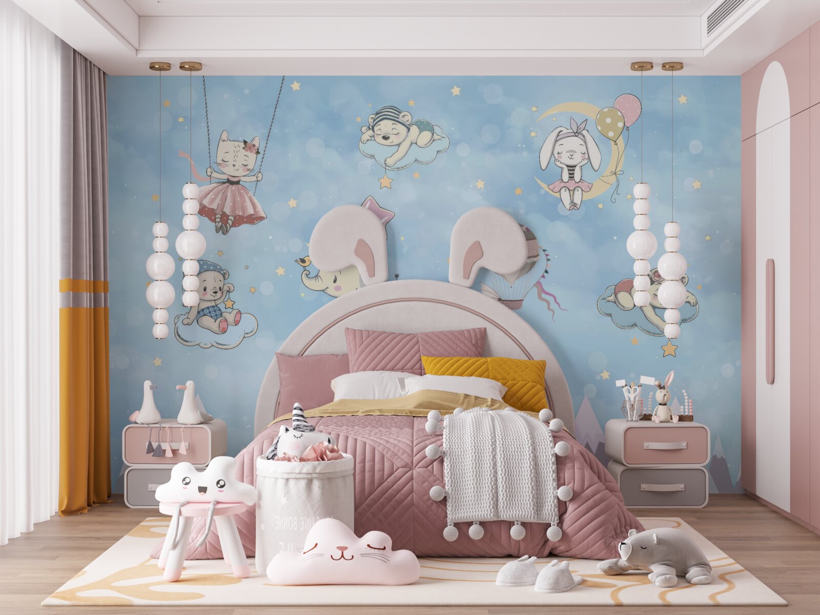 Fototapet animalele se joacă pe cer