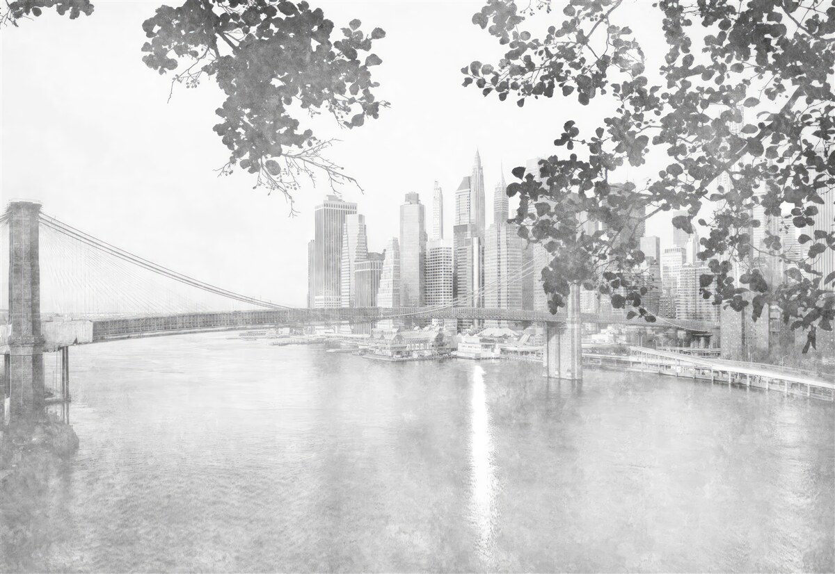 Fototapet black and white new york