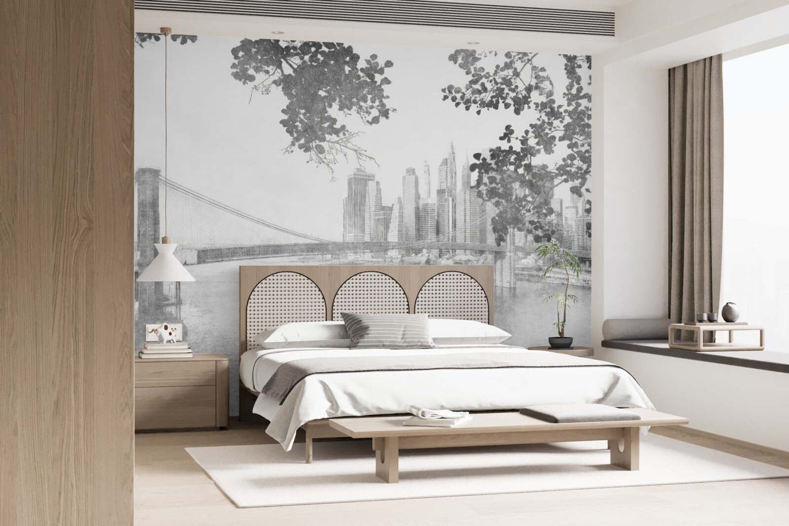 Fototapet black and white new york