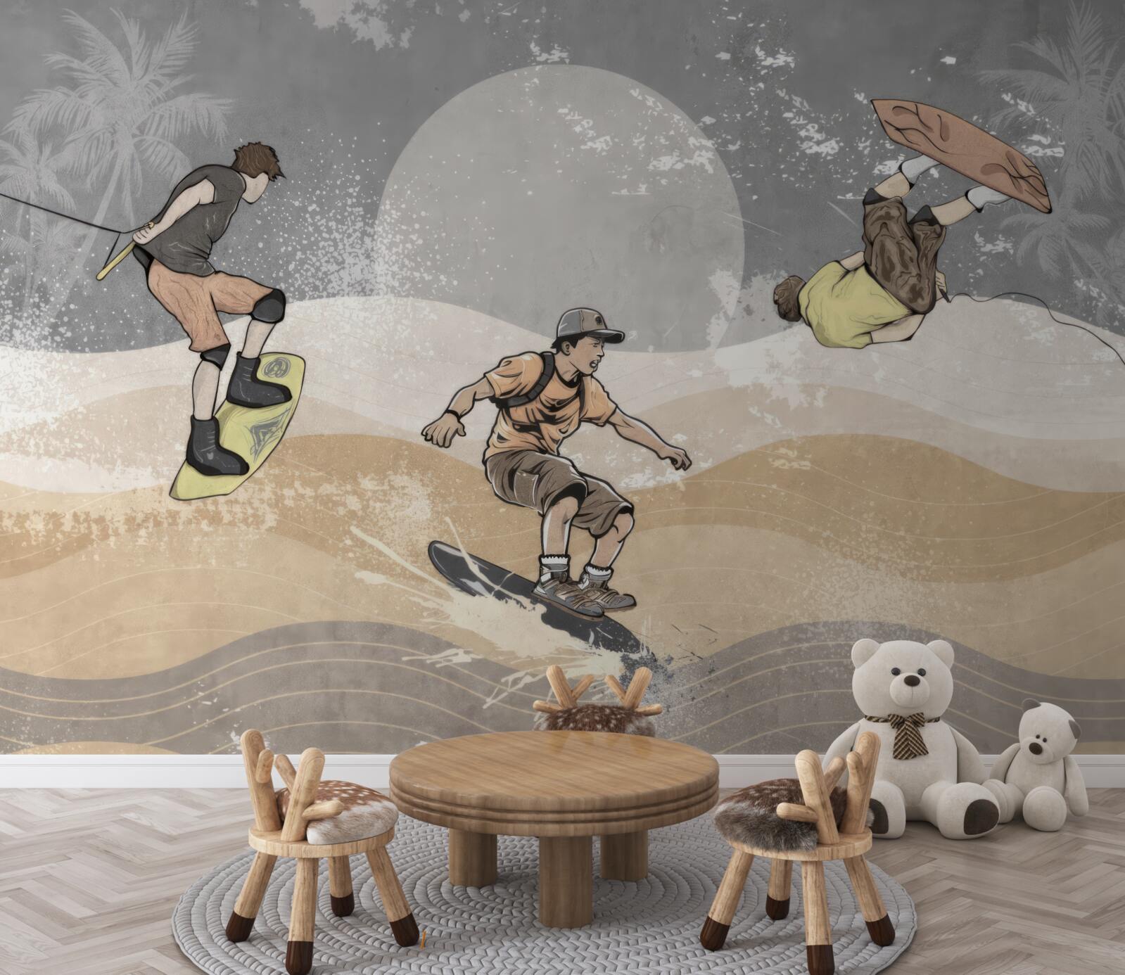 Fototapet snowboarderii se distrează