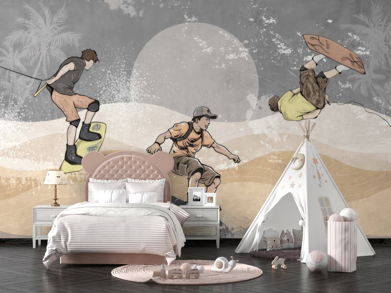 Fototapet snowboarderii se distrează