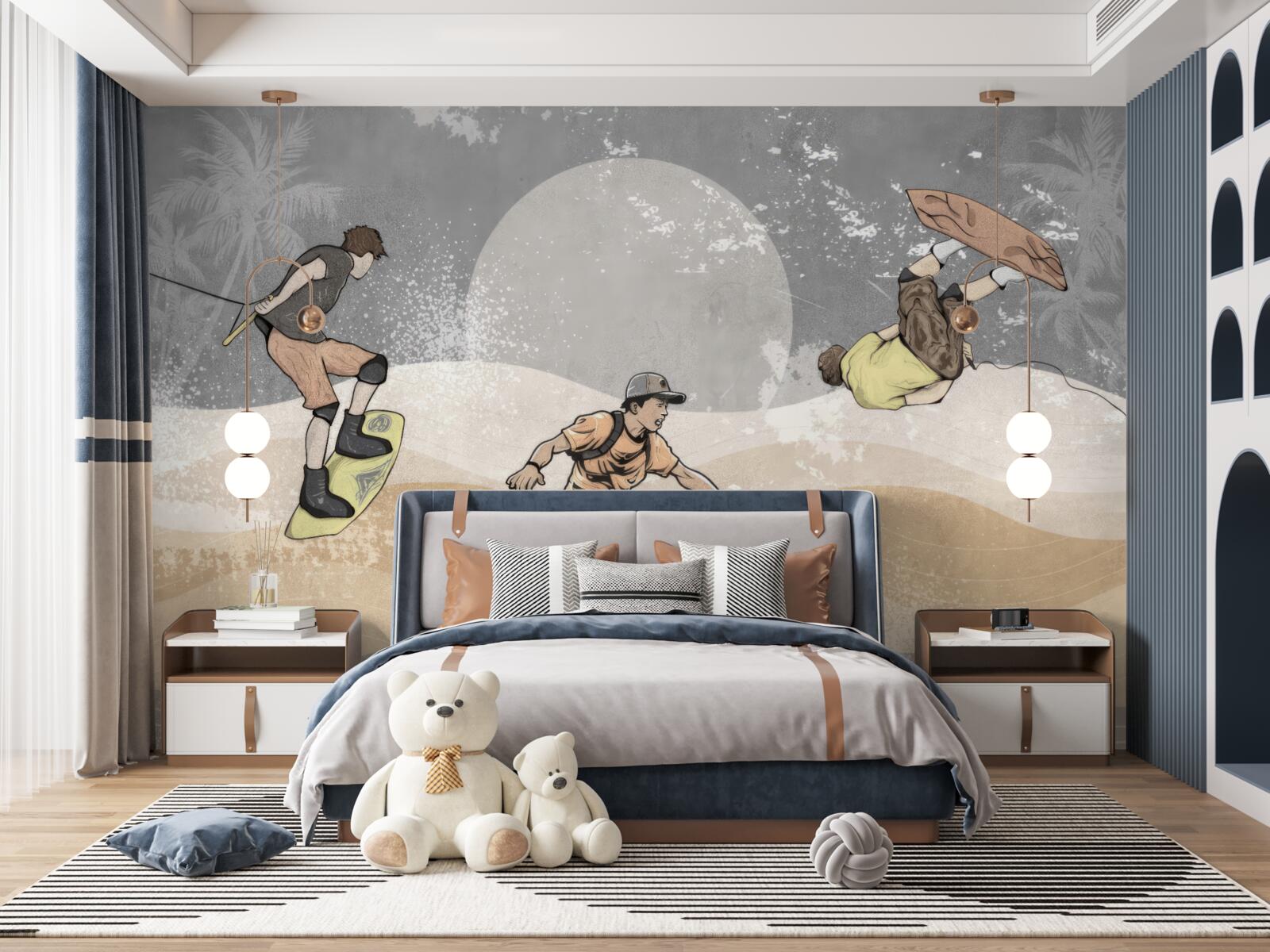 Fototapet snowboarderii se distrează