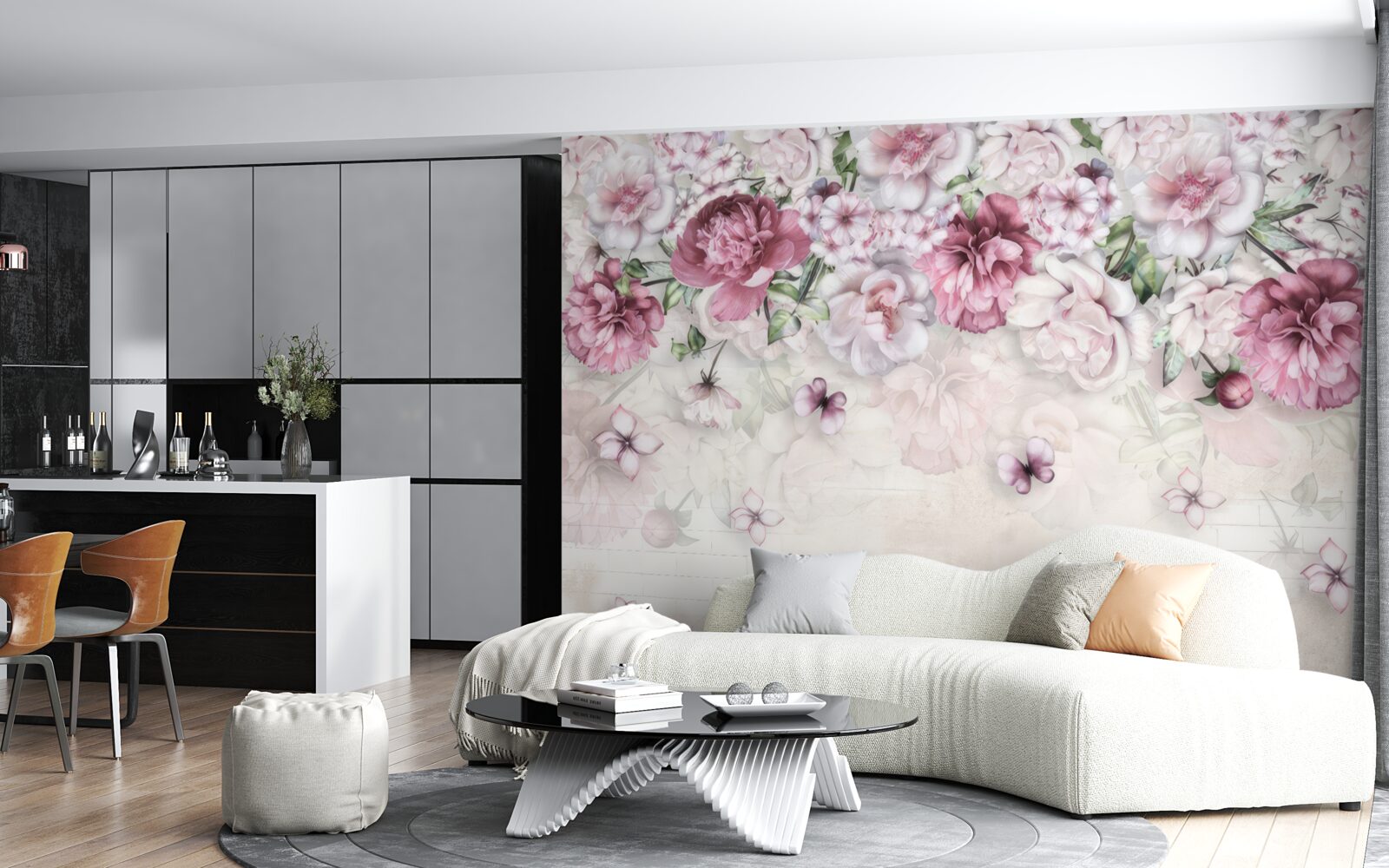 Fototapet bujori înfloriți într-o nuanță bogată de liliac