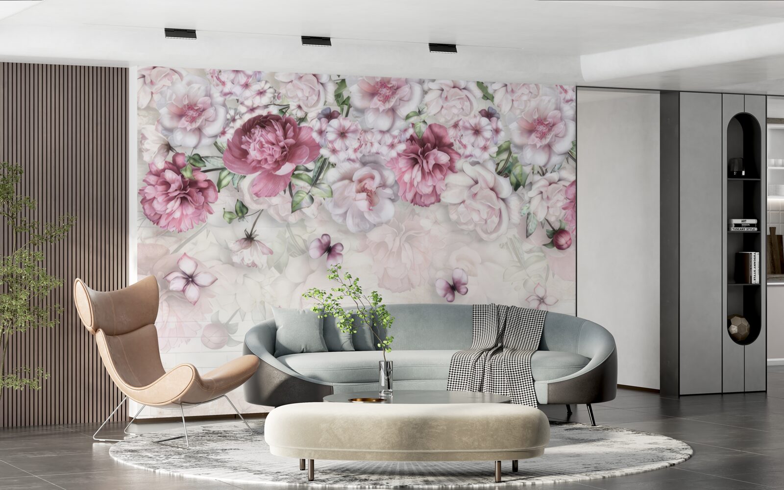 Fototapet bujori înfloriți într-o nuanță bogată de liliac