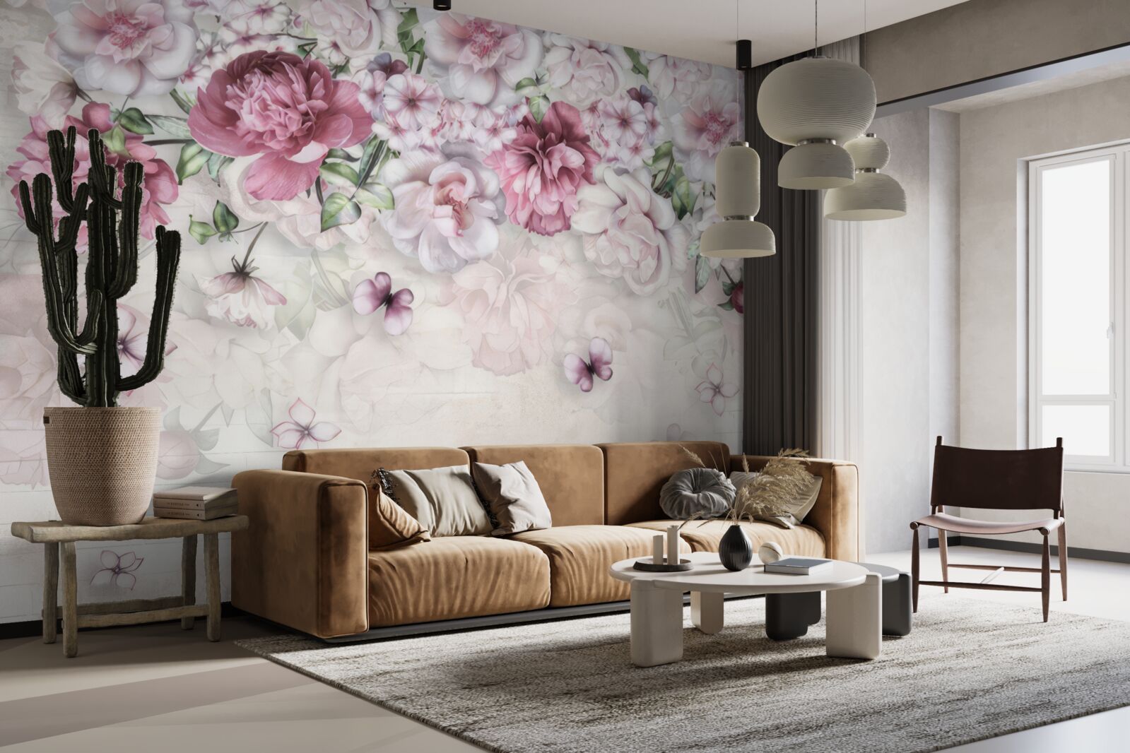 Fototapet bujori înfloriți într-o nuanță bogată de liliac