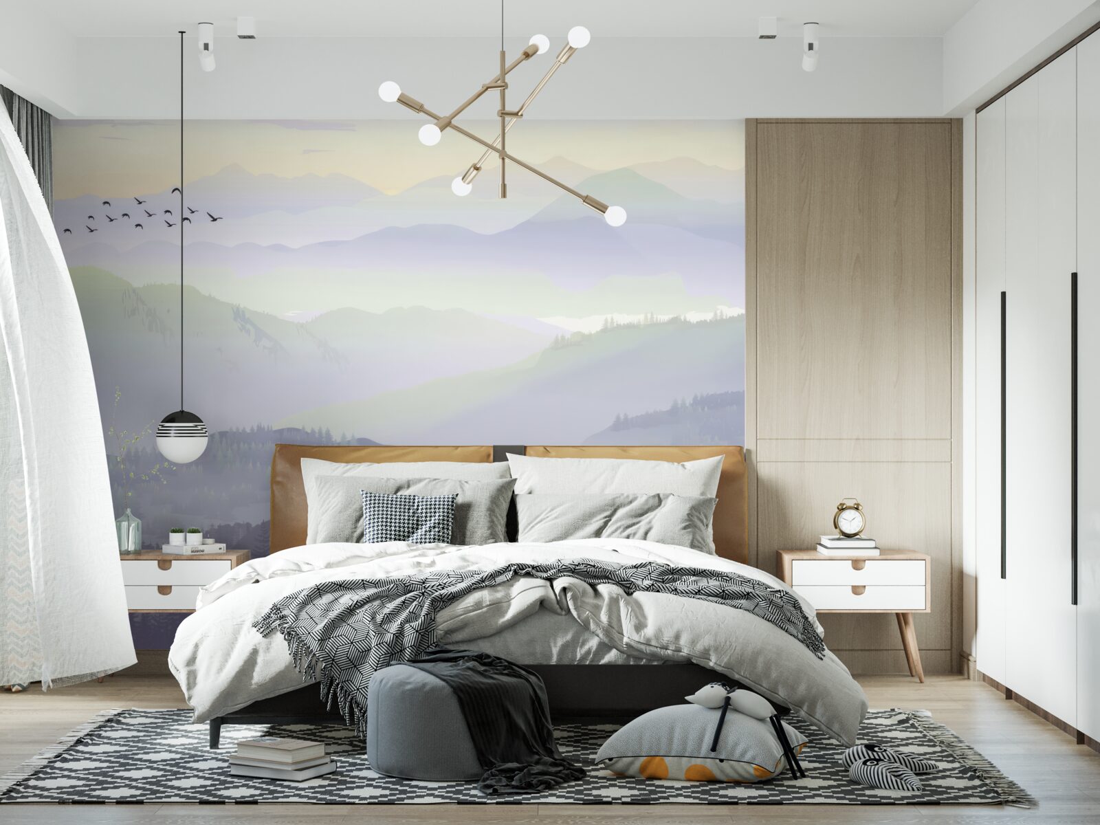 Fototapet păsările se întorc în pădurile adormite