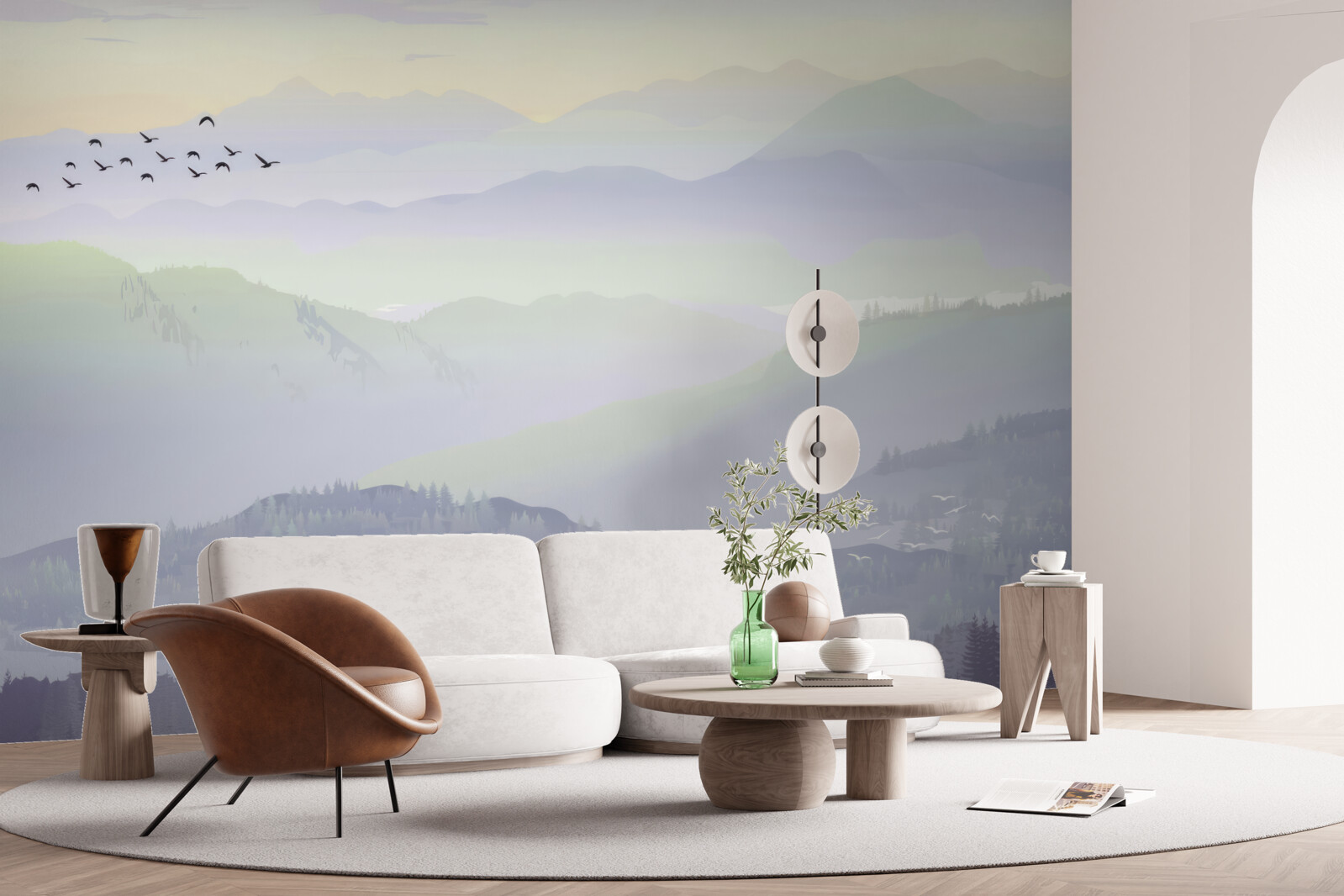 Fototapet păsările se întorc în pădurile adormite