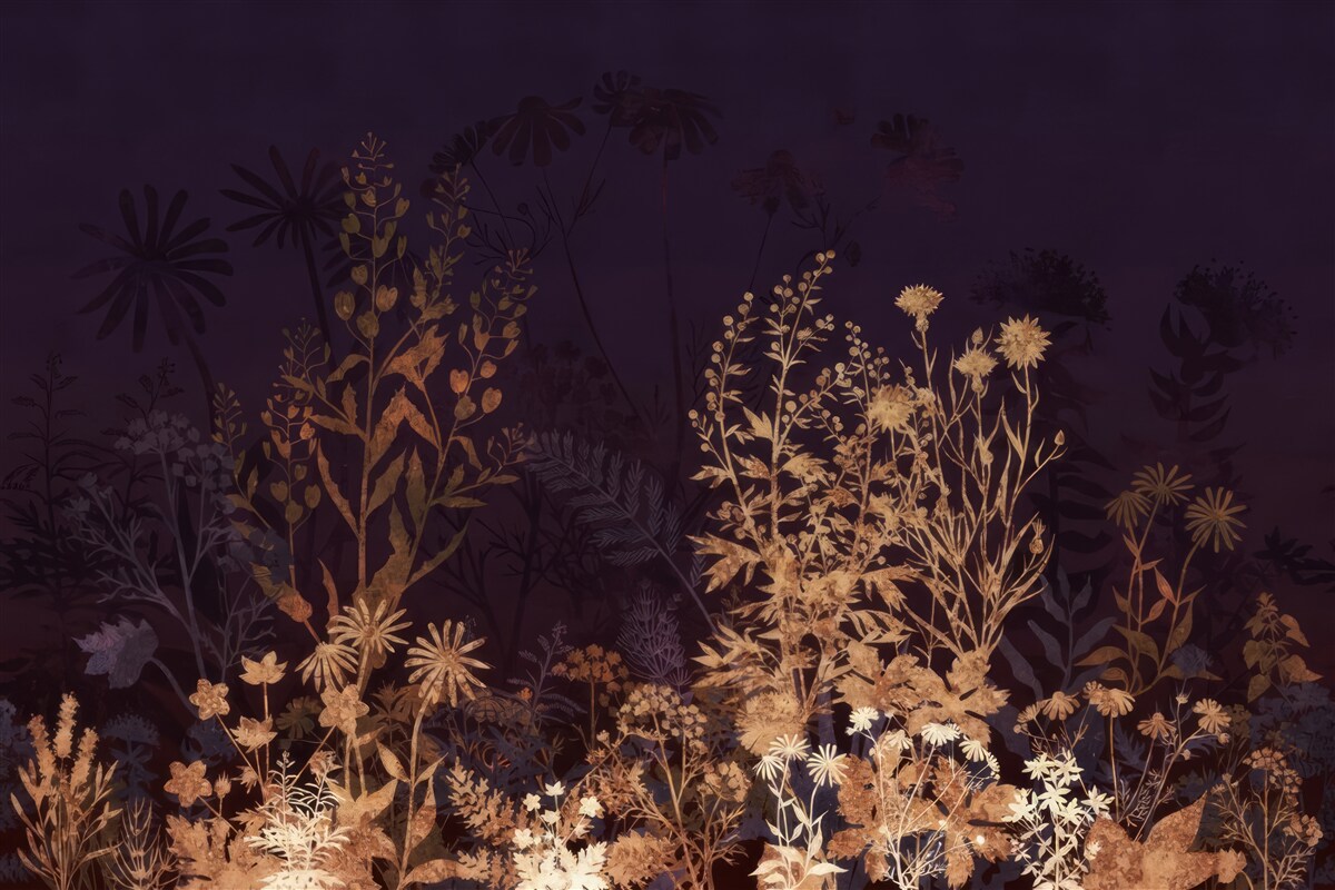 Fototapet Jungla adormită este luminată de lumina lunii