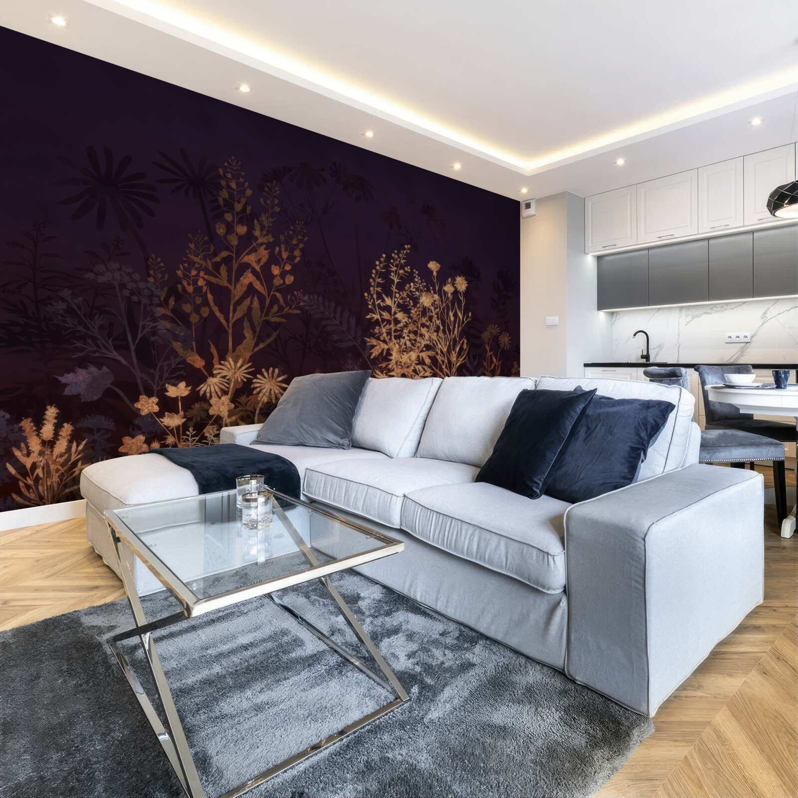 Fototapet Jungla adormită este luminată de lumina lunii