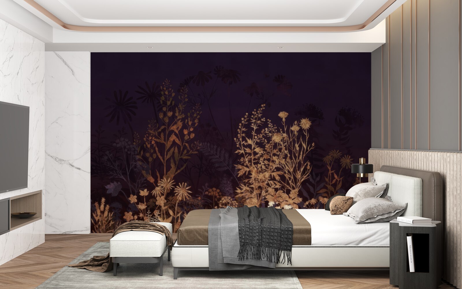 Fototapet Jungla adormită este luminată de lumina lunii