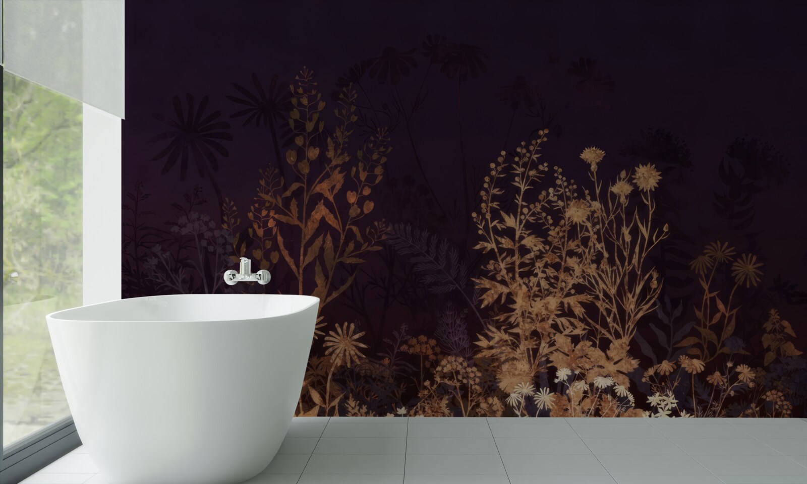 Fototapet Jungla adormită este luminată de lumina lunii