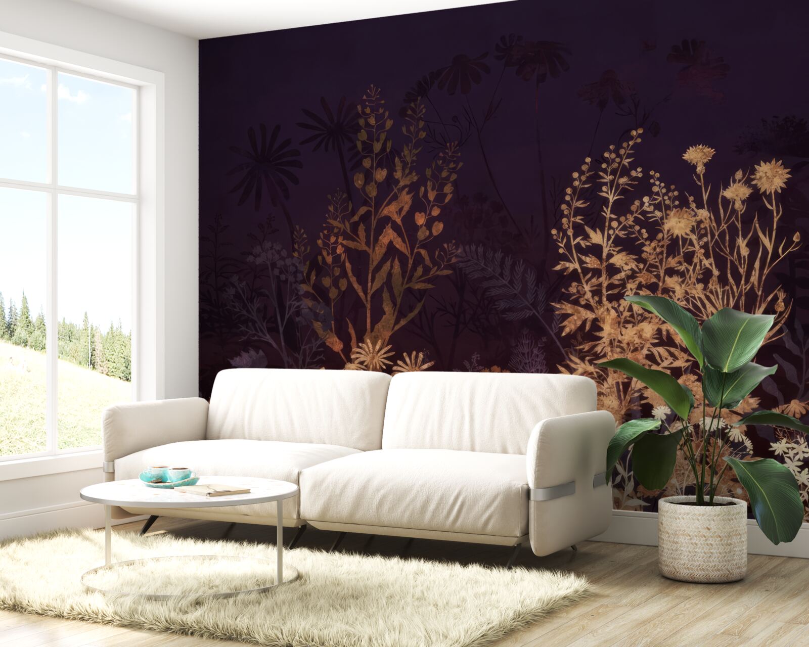 Fototapet Jungla adormită este luminată de lumina lunii