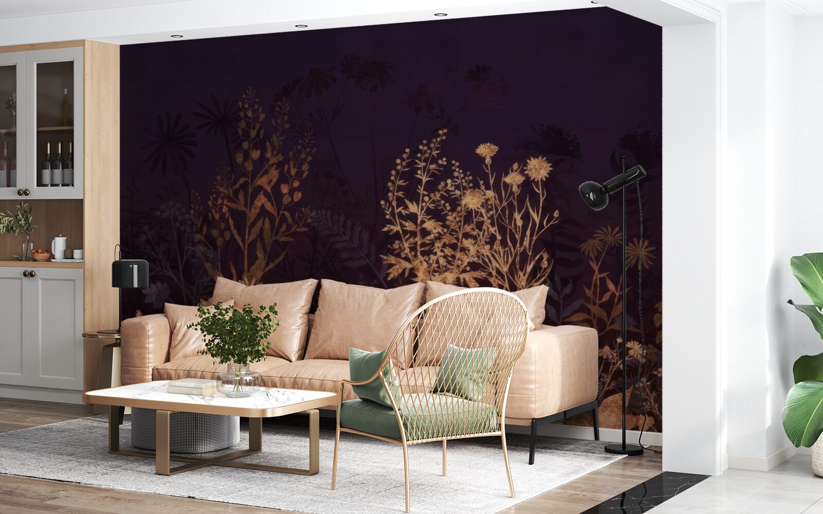 Fototapet Jungla adormită este luminată de lumina lunii