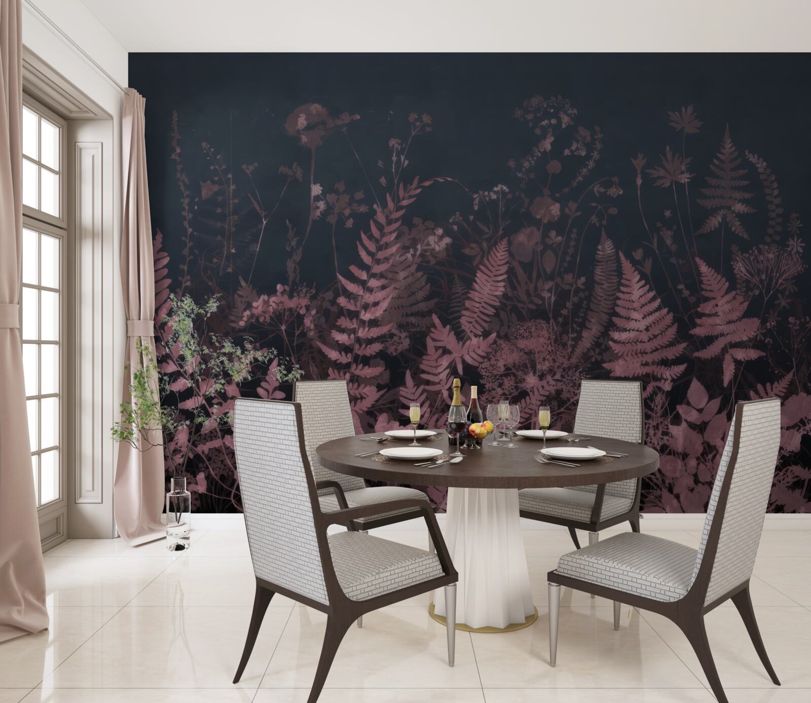 Fototapet ferigă purpurie subacvatică