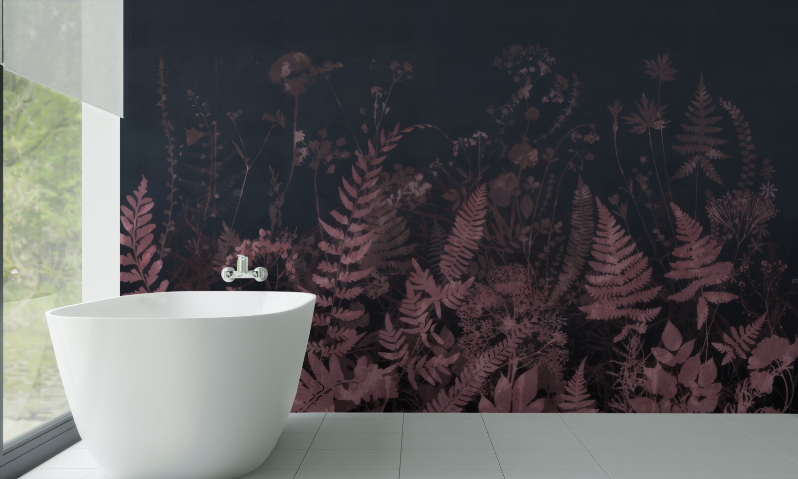 Fototapet ferigă purpurie subacvatică