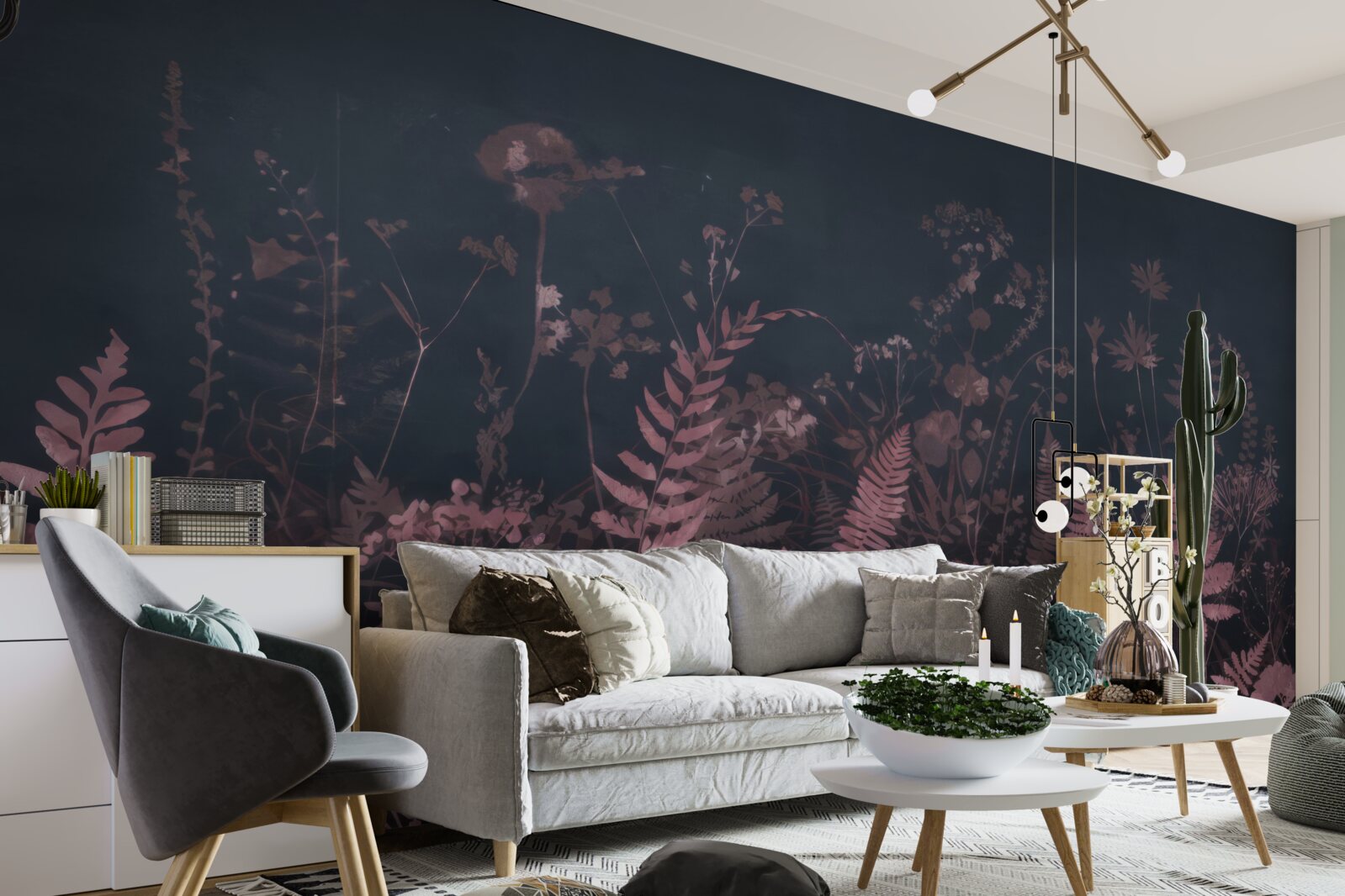 Fototapet ferigă purpurie subacvatică