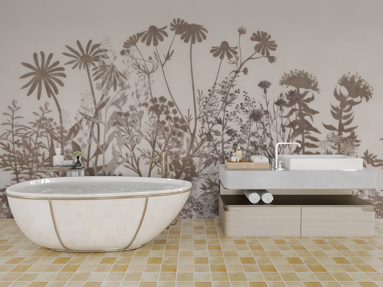 Fototapet Pajiște cu vegetație densă