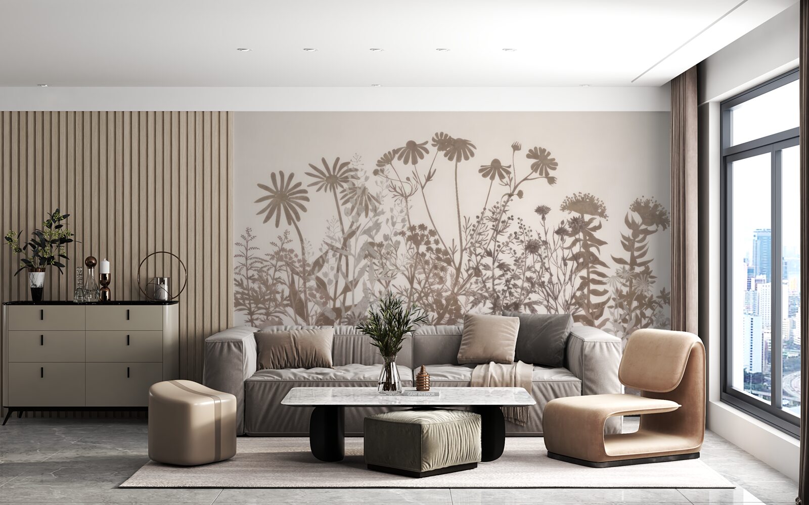 Fototapet Pajiște cu vegetație densă