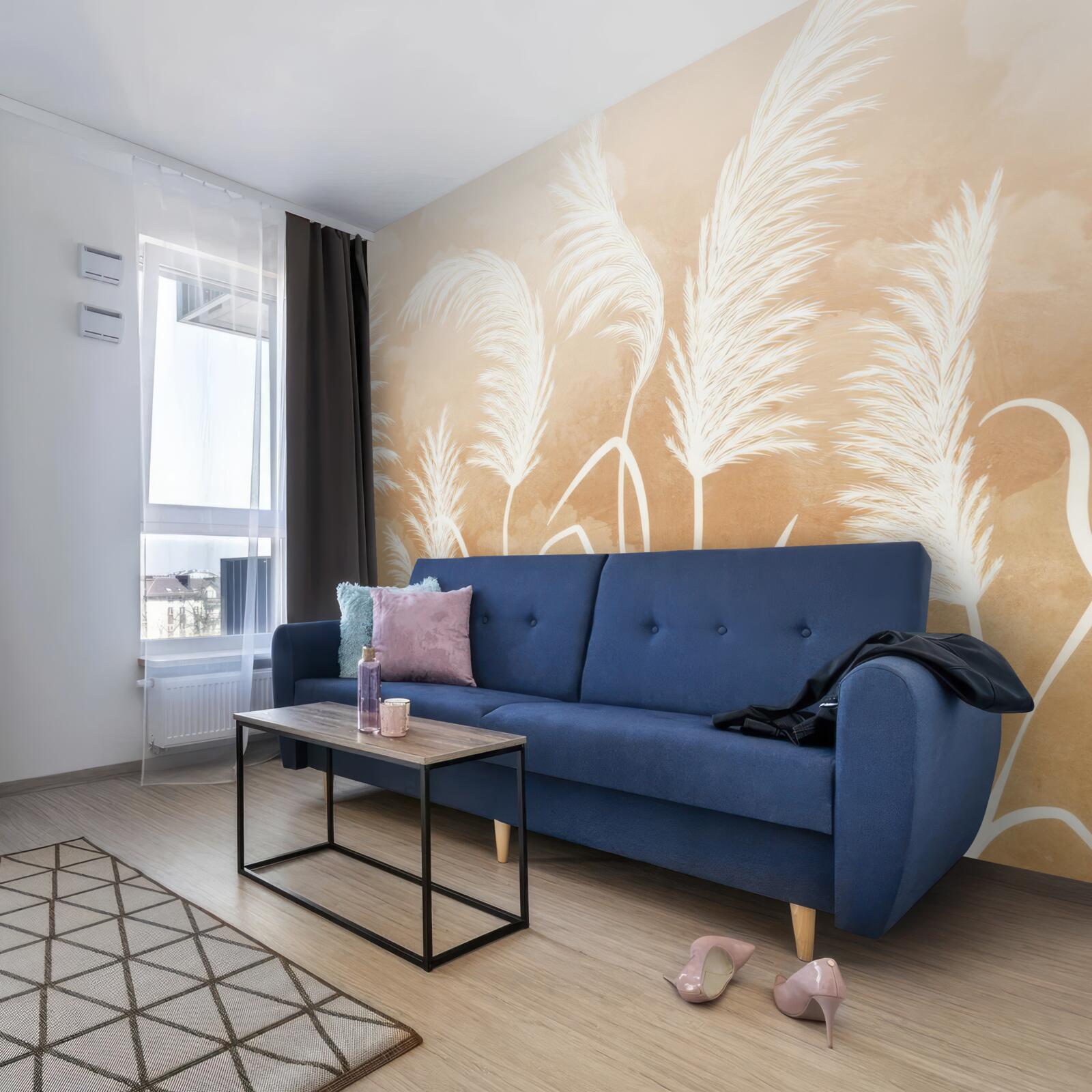 Fototapet frunze albe fluturând în vânt