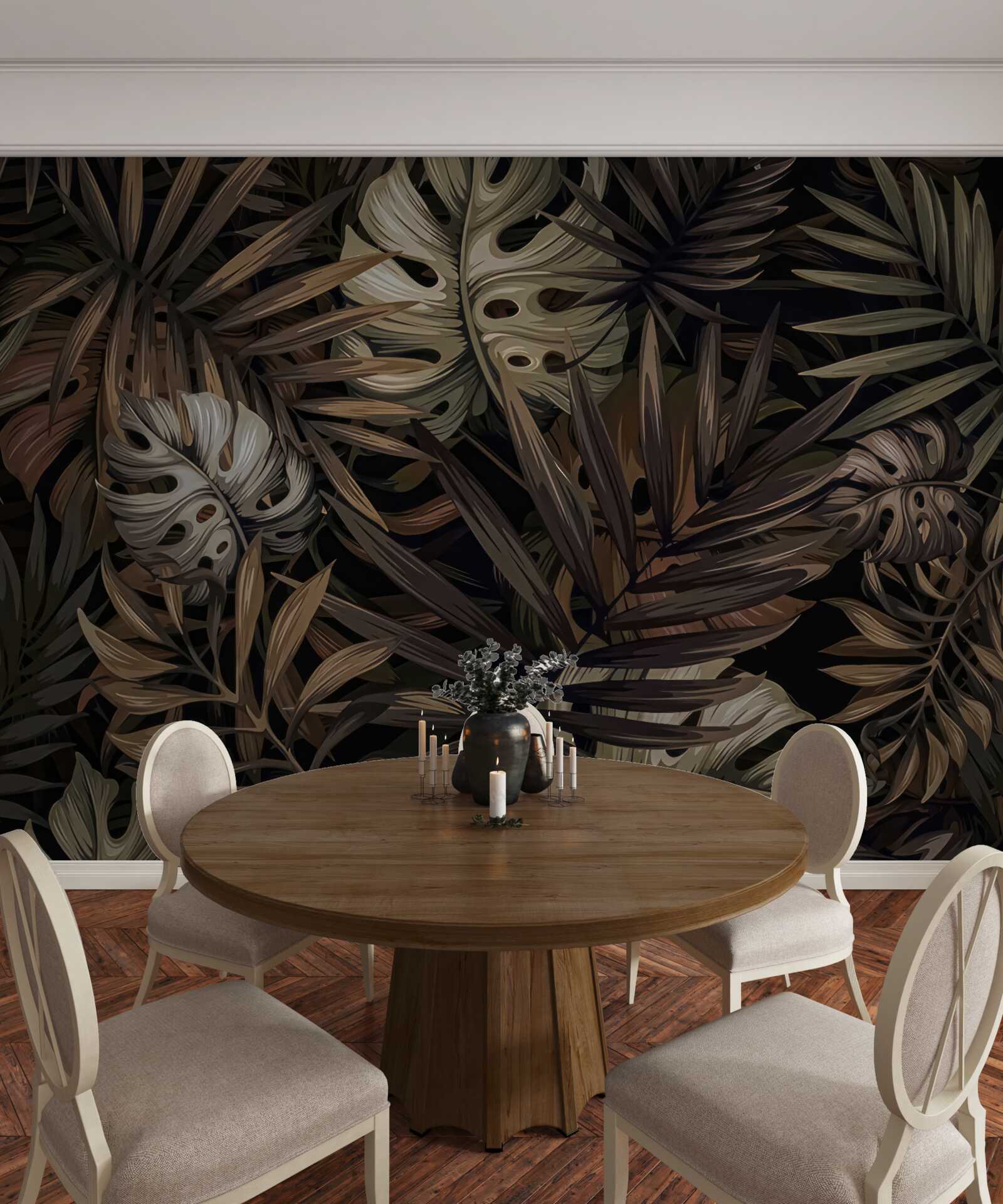 Fototapet frunze tropicale noaptea