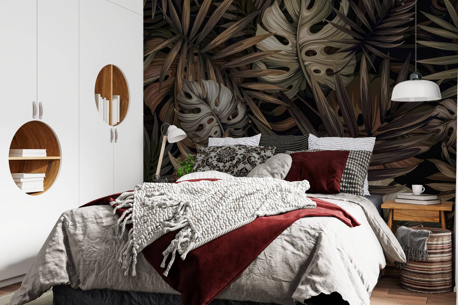 Fototapet frunze tropicale noaptea