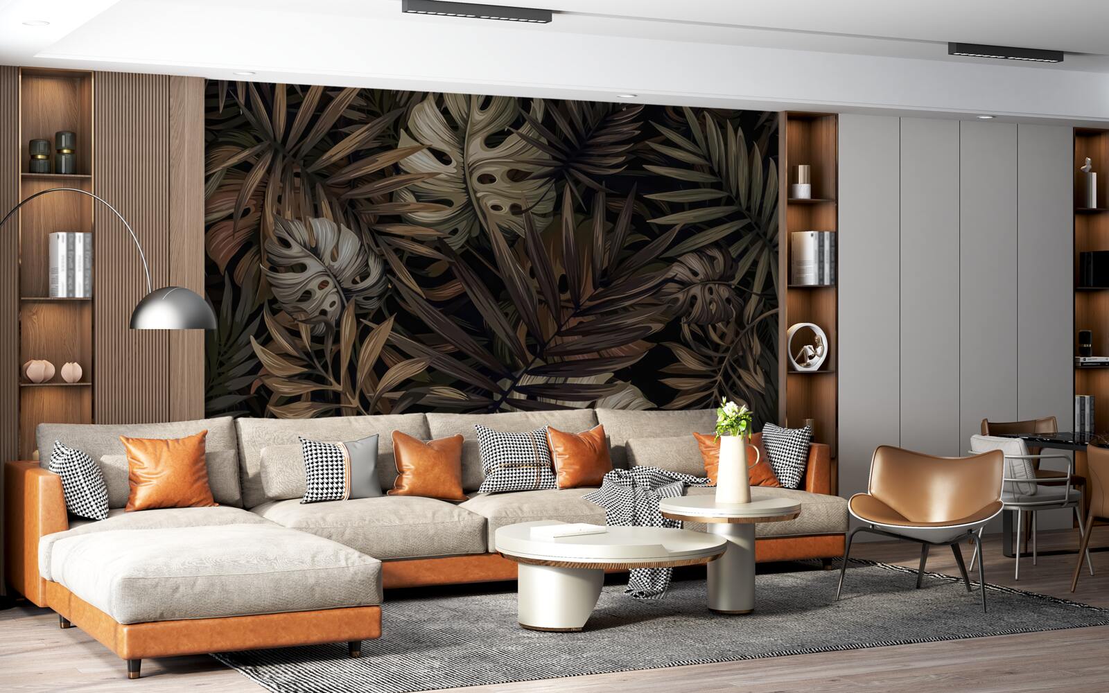 Fototapet frunze tropicale noaptea