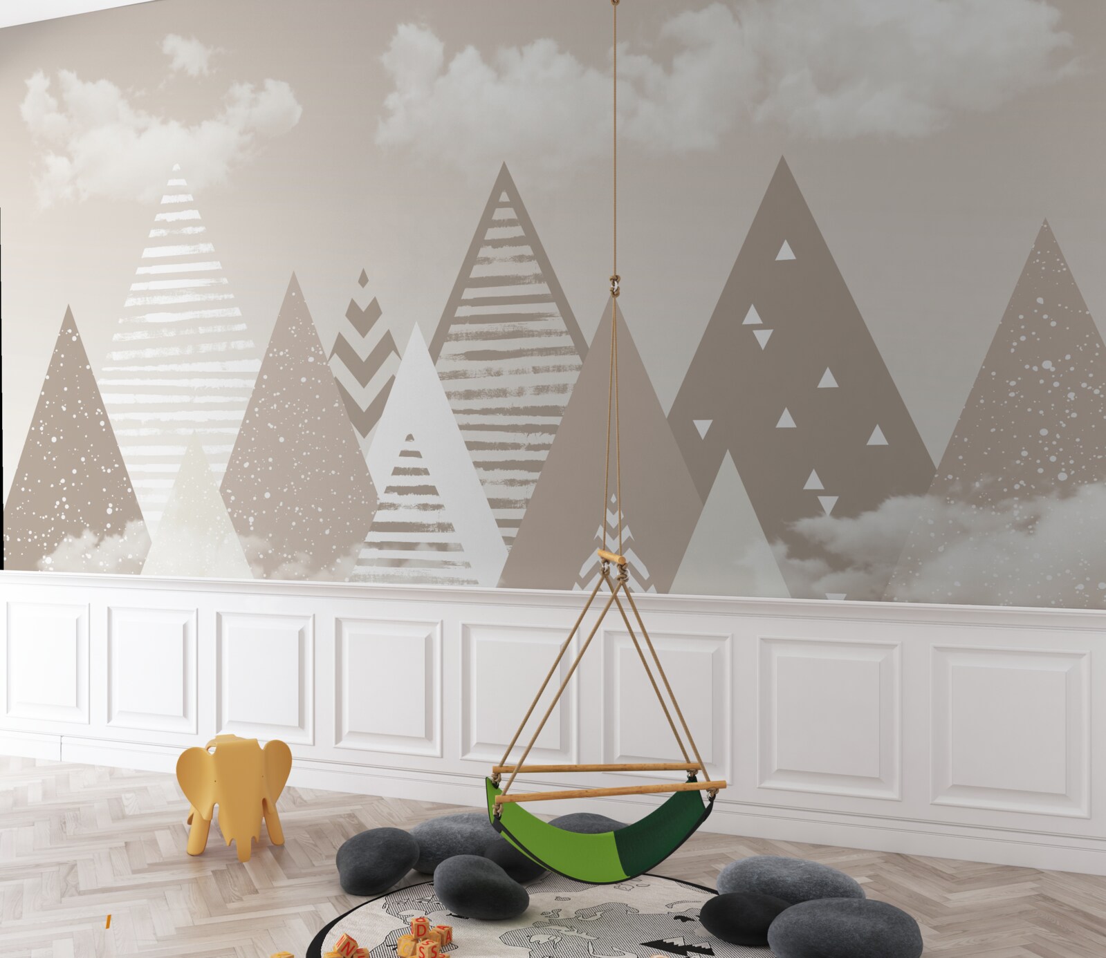 Fototapet munți de nori în abstracție