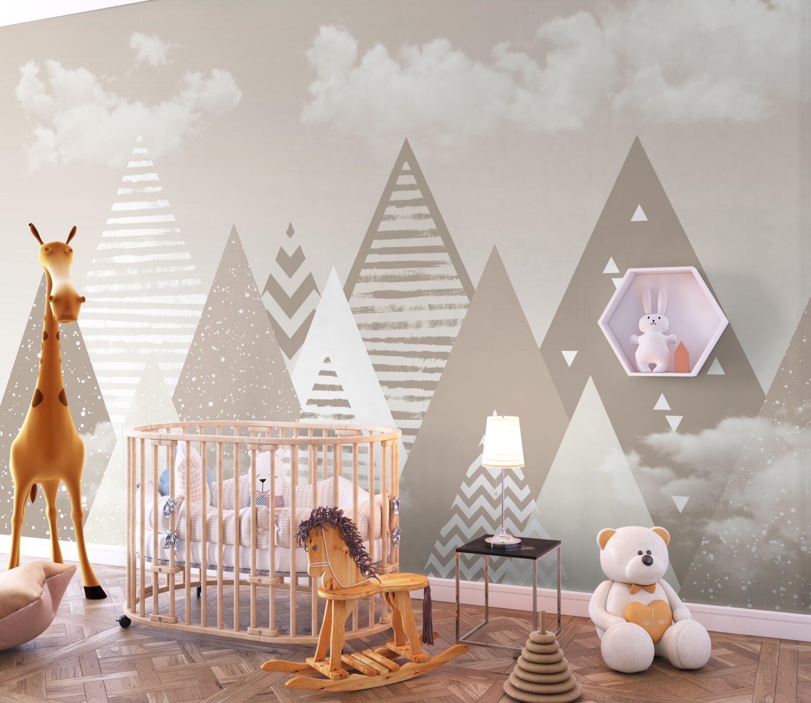 Fototapet munți de nori în abstracție