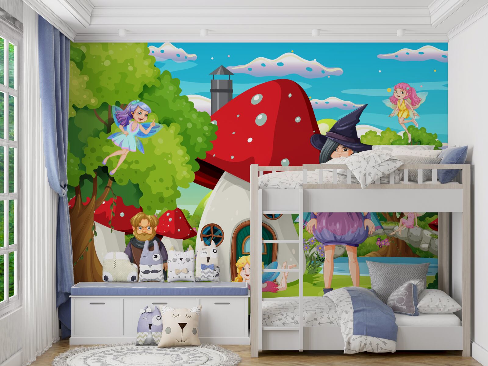 Fototapet locuitorii unei case de basm în formă de ciupercă