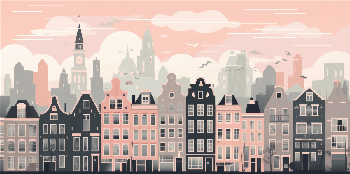 Fototapet Zorii iluminează orașul