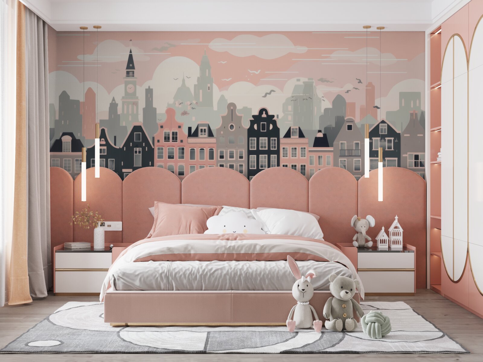 Fototapet Zorii iluminează orașul