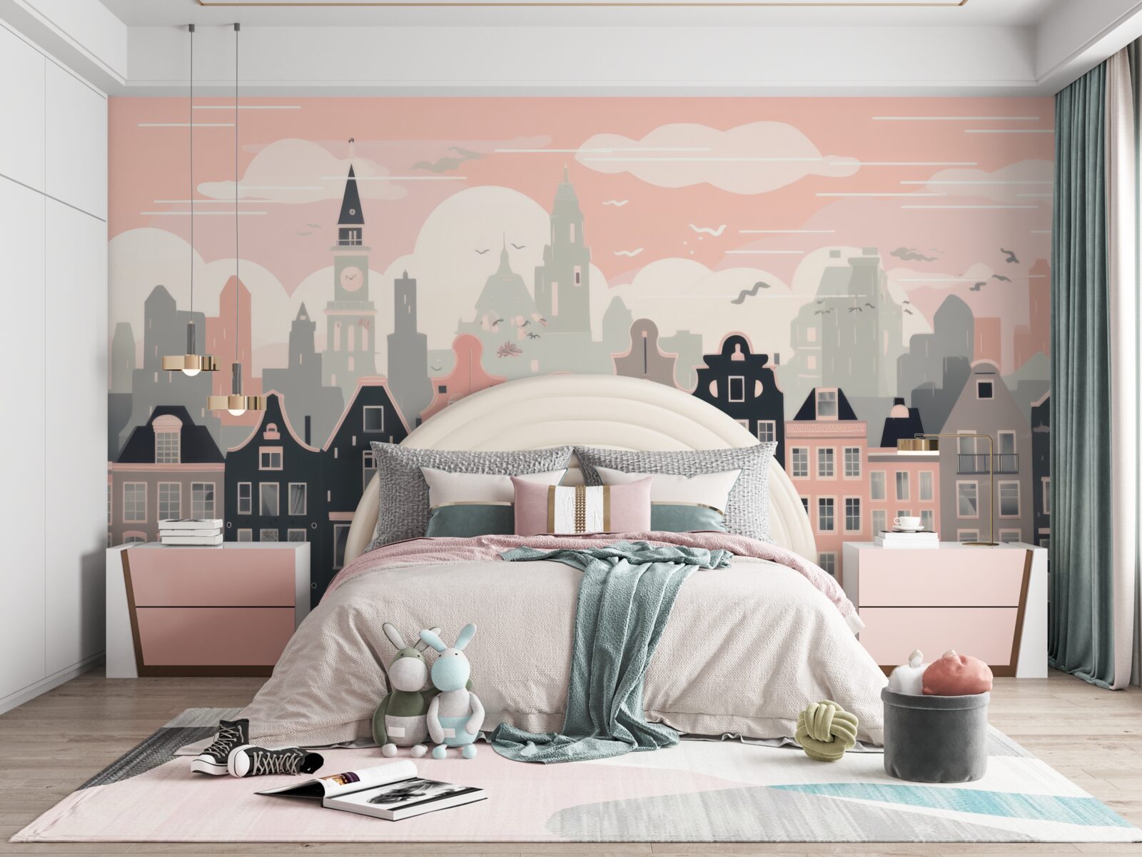 Fototapet Zorii iluminează orașul