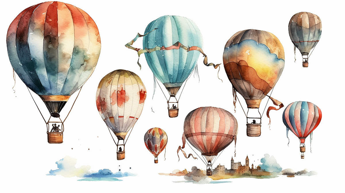 Fototapet un spectacol cu baloane cu aer cald are loc deasupra orașului