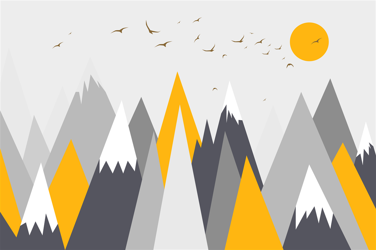 Fototapet Lumina soarelui inundă vârfurile munților