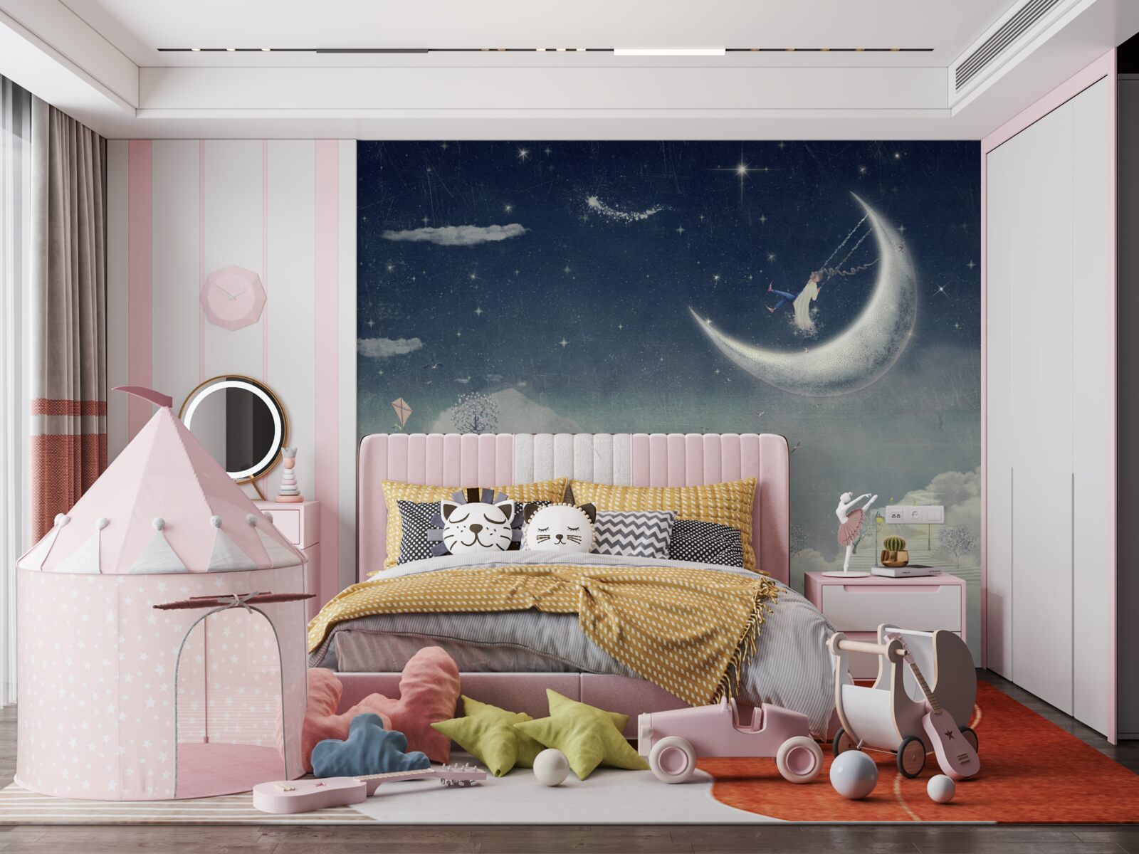 Fototapet plimbare de seară în lumina lunii