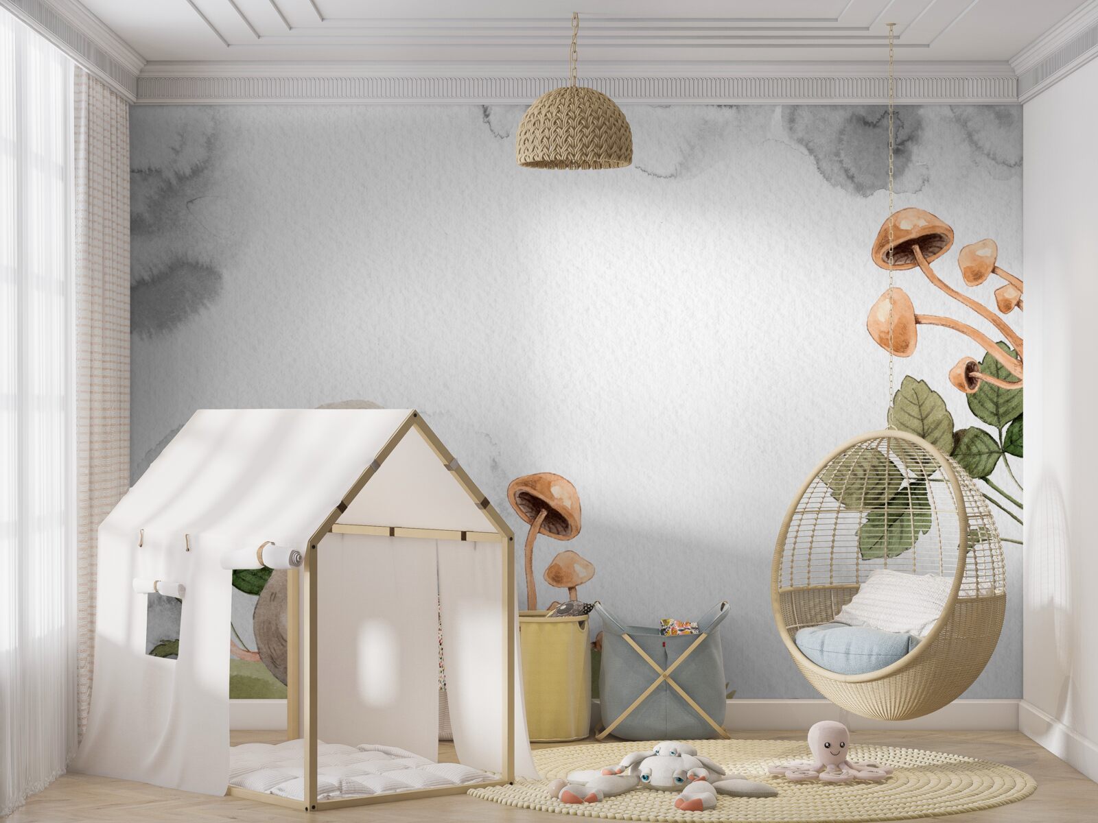 Fototapet Șoarecele încearcă să găsească o modalitate de a obține o ciupercă