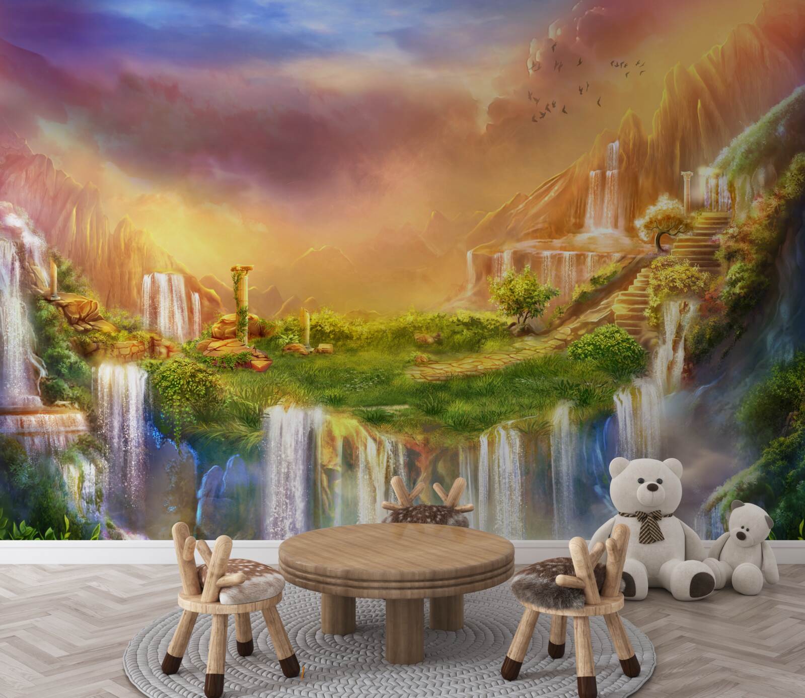 Fototapet peisaj magic cu cascade