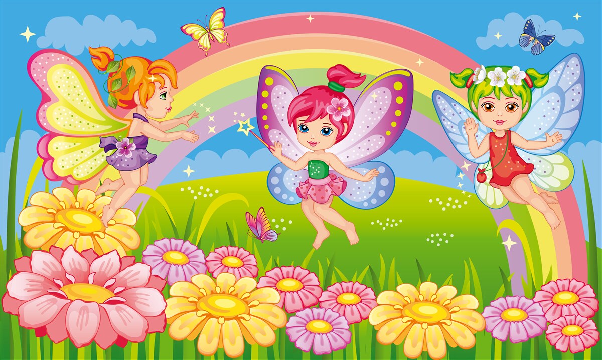 Fototapet prieteni zână în poiană